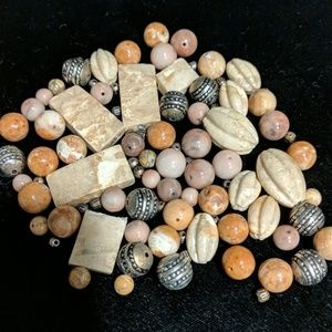 Bag of assorted beads & one clasp